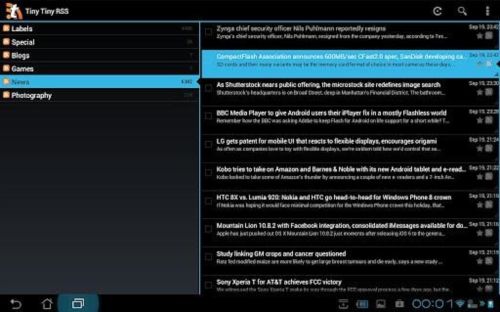 Tiny Tiny RSS app