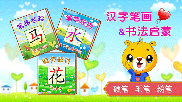 汉字笔画笔顺部首宣传图
