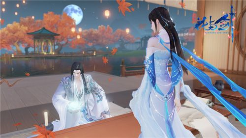 小筑之中,与友相会共赏月