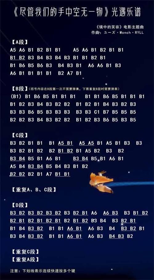 光遇尽管我们的手中空无一物乐谱