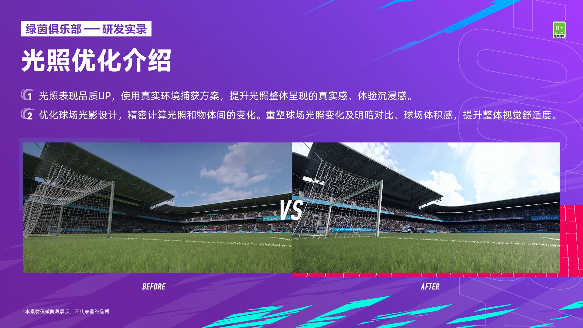 三大画质提升!《绿茵信仰》研发实录爆料! 三大画质提升!《绿茵信仰》研发实录爆料!
