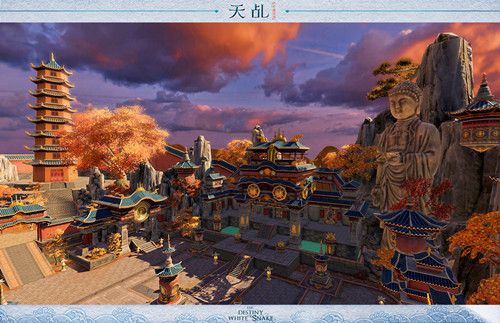 夕阳中的金山寺