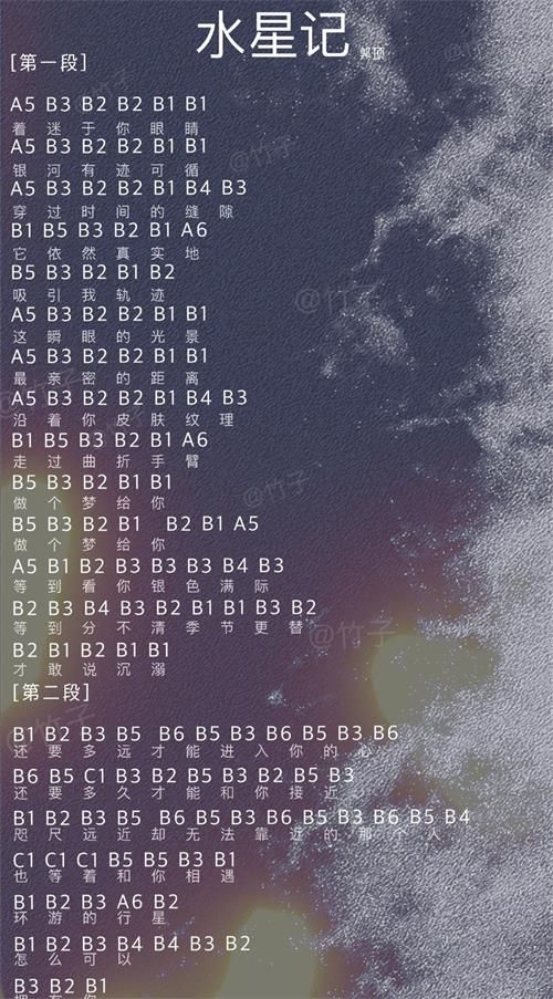 光遇水星记数字简谱分享