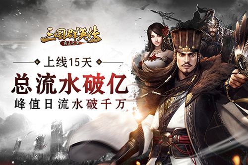 《三国群英传-霸王之业》上线15天总流水破亿 峰值日流水过千万 三国群英传:霸王之业