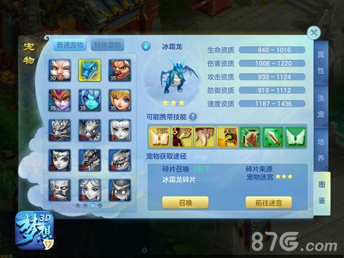 梦想世界3D独特的宠物收集进化玩法
