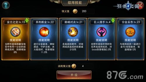 狂暴之翼结拜专属技能
