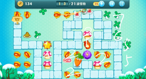 《保卫萝卜4》冬季18关通关攻略 保卫萝卜4冬季18关满星通关攻略2
