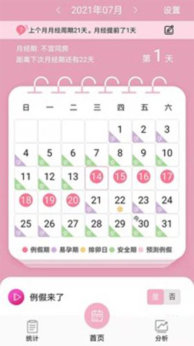女生例假记录图片