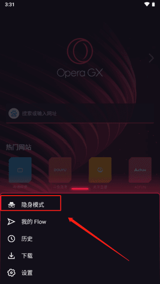 怎么开启隐身模式配图2