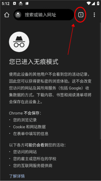 谷歌浏览器app怎么关闭无痕浏览功能 google浏览器22