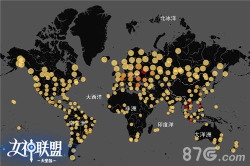 《天堂岛》海外玩家热点图
