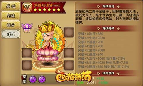 西游萌萌旃檀功德佛详细属性