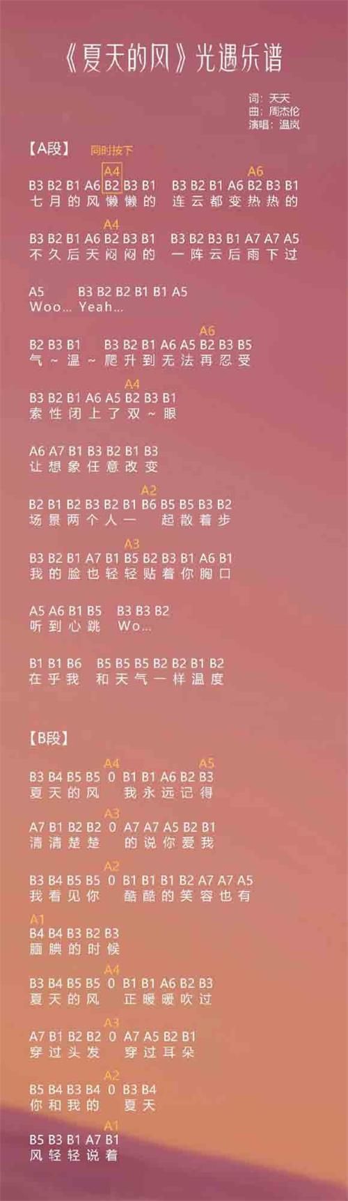 光遇夏天的风怎么弹1