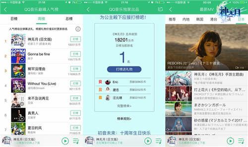 《神无月》打榜QQ音乐
