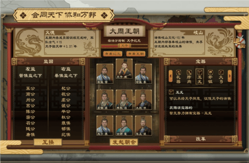 上朝选择 大周列国志粮草政策耕战攻略3
