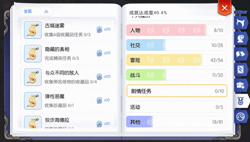 RO手游冒险手册-成就