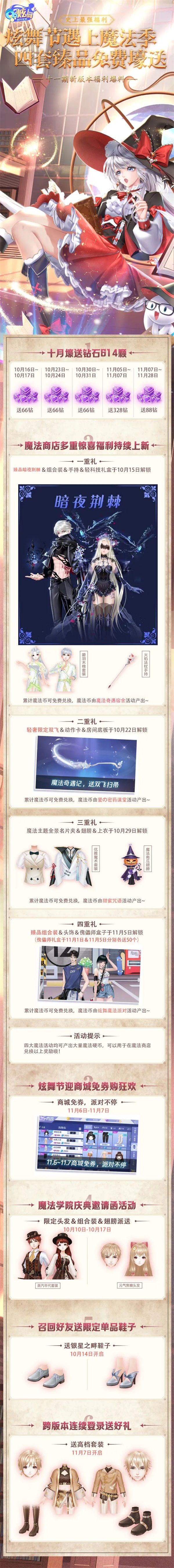 新版本福利丨送4套臻品/614钻/双飞?炫舞魔法季重磅揭幕啦! 新版本福利丨送4套臻品/614钻/双飞?炫舞魔法季重磅揭幕啦!