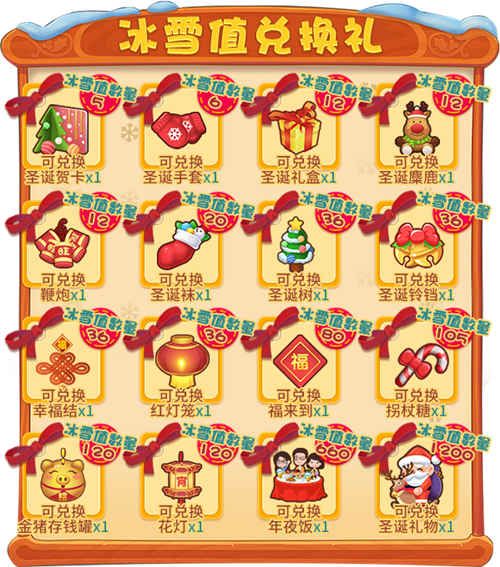 冰雪值兑换礼