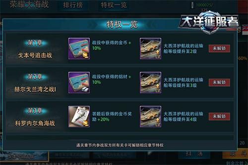 大洋征服者丰富奖励 优越特权