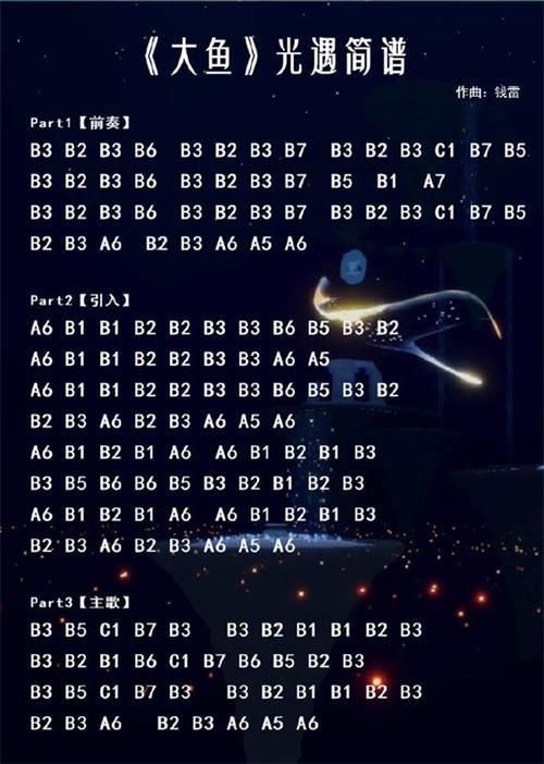 光遇大鱼数字简谱推荐