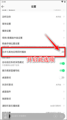 QQ音乐怎么设置不被其他应用中断3