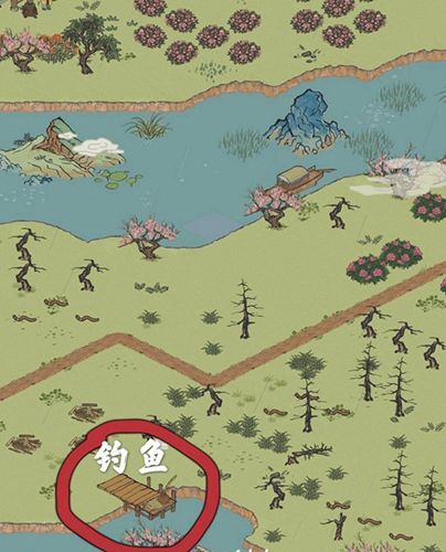 江南百景图桃花村钓鱼图片