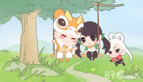 明媚春日,荡起秋千乐无边