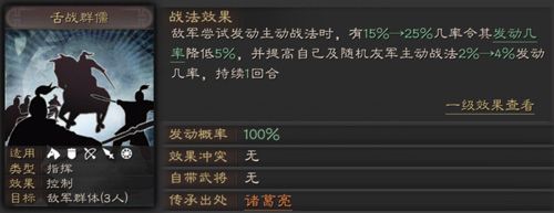 三国志战略版舌战群儒怎么用