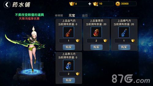 武极天下唯一可以消费元宝的地方只卖药水