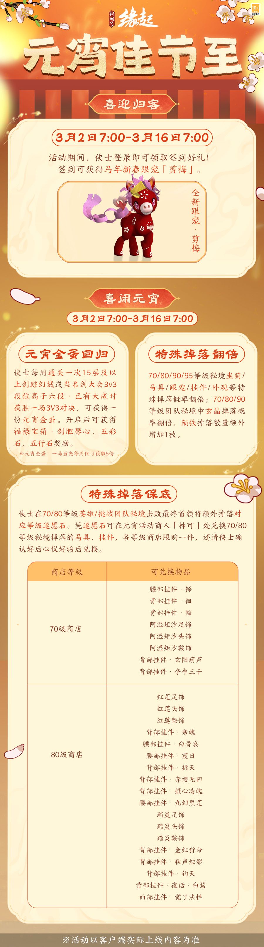 《剑网3缘起》特殊掉落翻倍活动开启,商城同步焕新 《剑网3缘起》特殊掉落翻倍活动开启,商城同步焕新