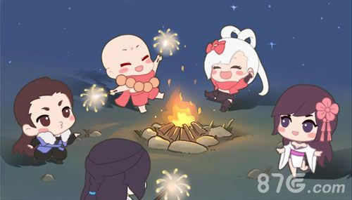 白日赏花忙,夜间篝火暖心房
