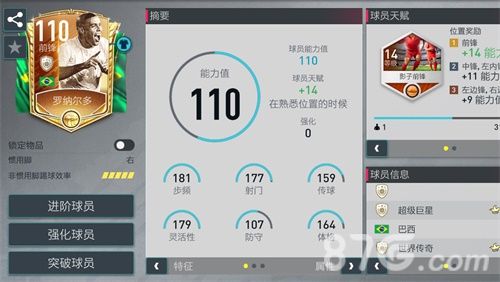 《FIFA足球世界》罗纳尔多数据