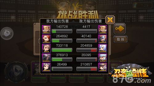 忍者萌剑传大咒术王战斗胜利