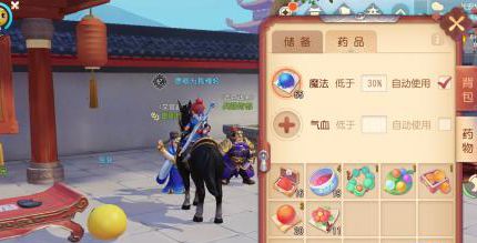 梦幻西游三维版红蓝药界面